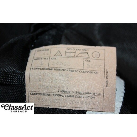 Bachrach Mens Blazer Sport Coat Suit Jacket Black Striped Wool 3 Button 44L - Picture 6 of 7